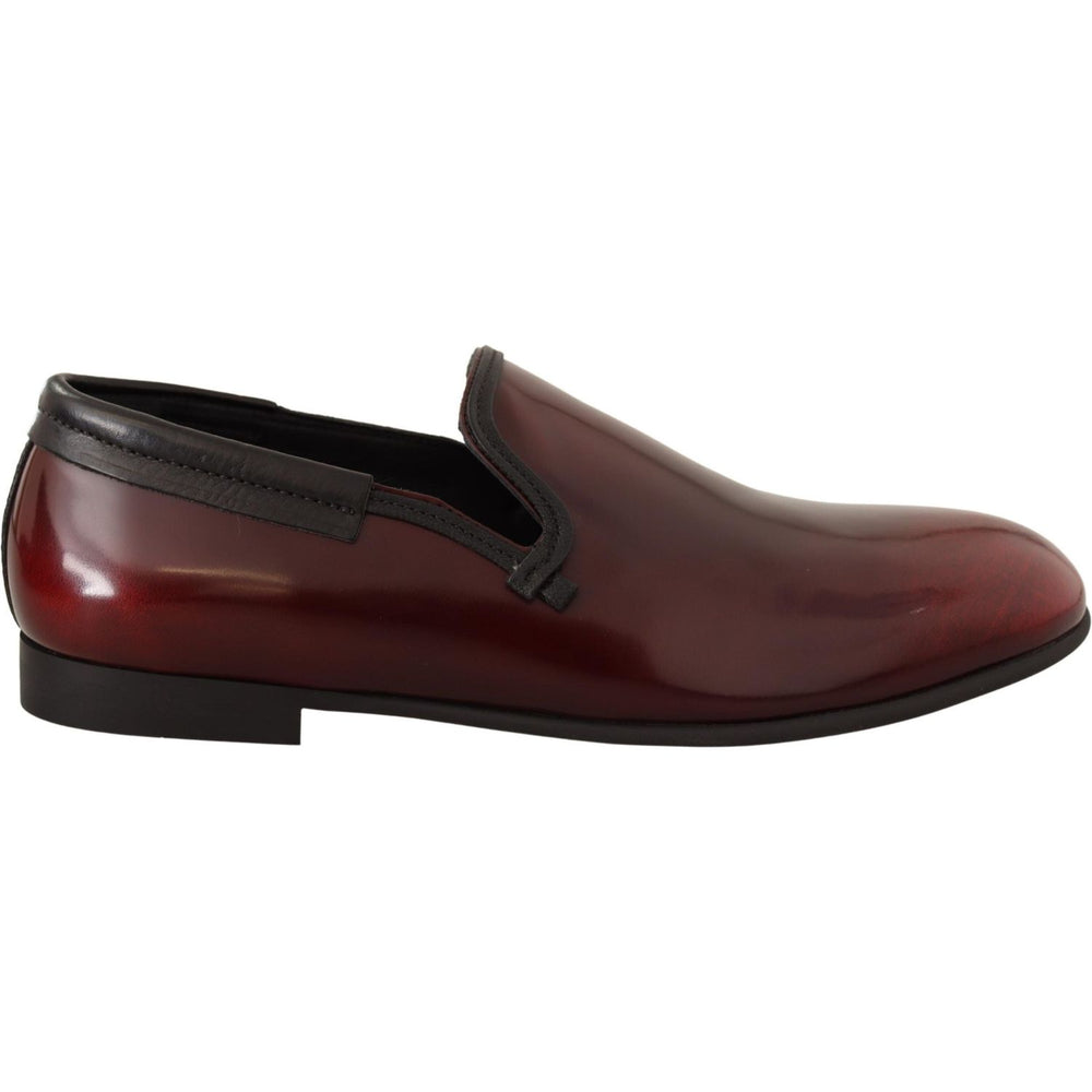 Dolce & Gabbana Bordeaux Patent Leather Dress Loafers Shoes MV313 - 40.5
