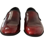 Dolce & Gabbana Bordeaux Patent Leather Dress Loafers Shoes MV313 - 40.5