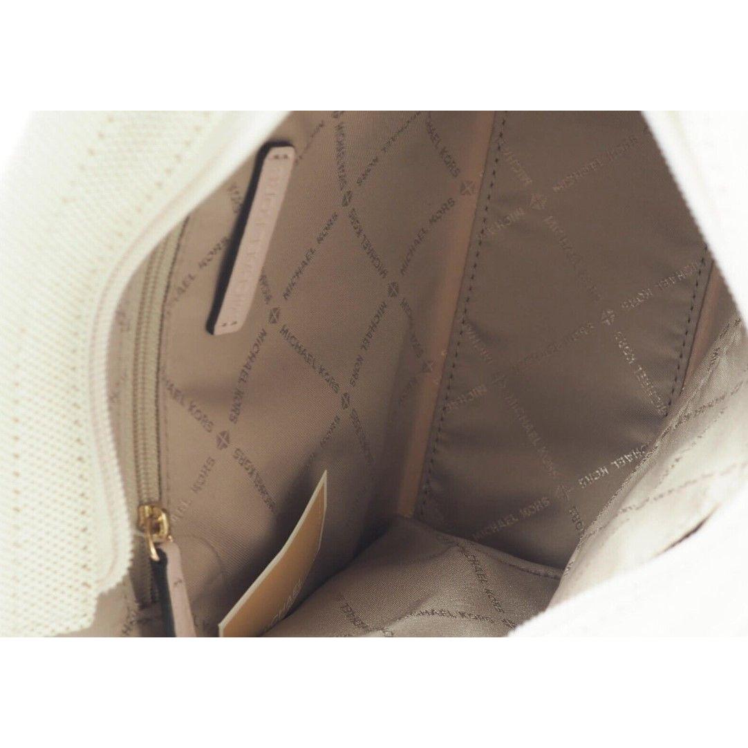 Michael Kors Mirella Small Powder Blush Canvas Shopper Crossbody Handbag Purse Michael Kors Dim Gray