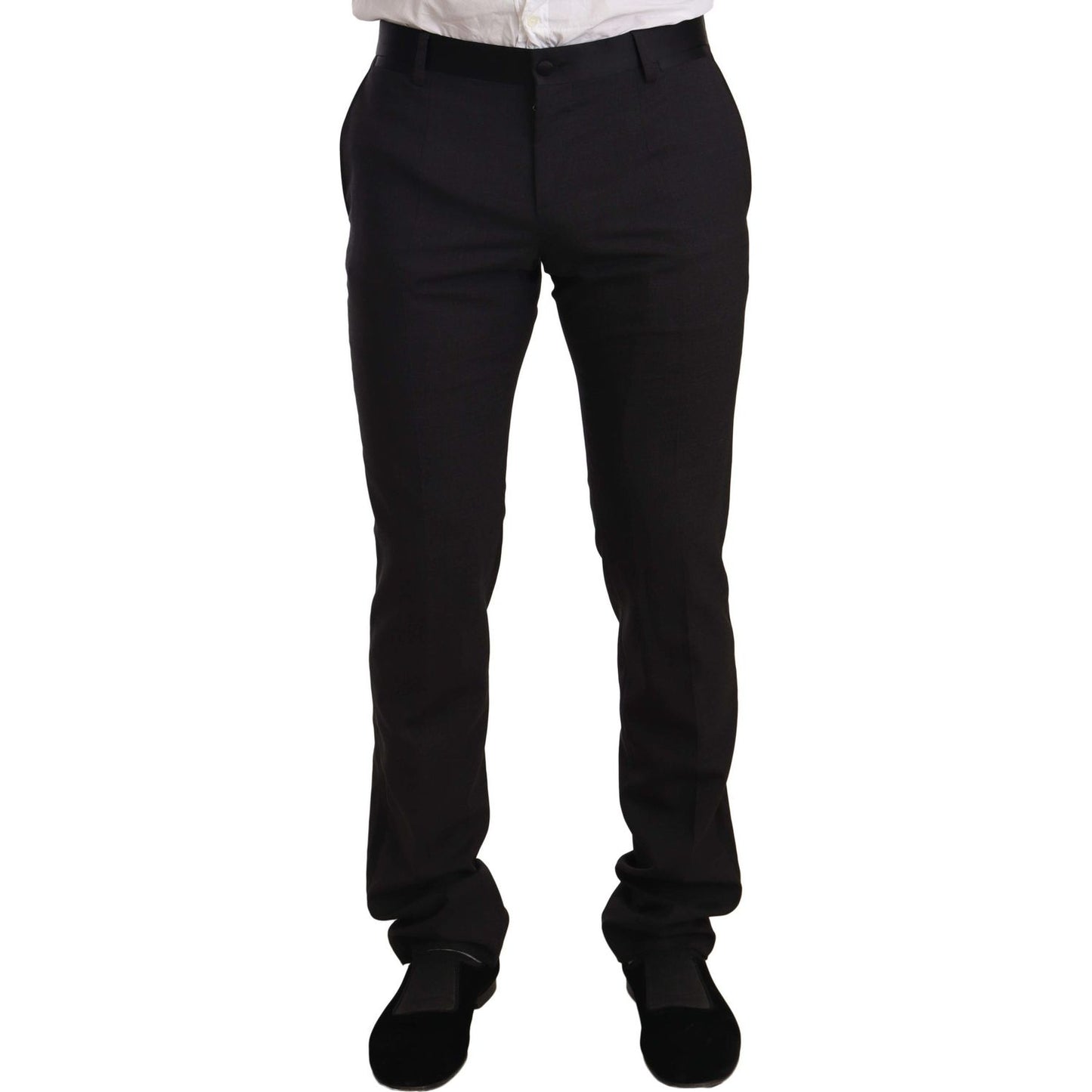 Dolce & Gabbana Elegant Two-Piece Velvet Suit in Blue Dolce & Gabbana Black