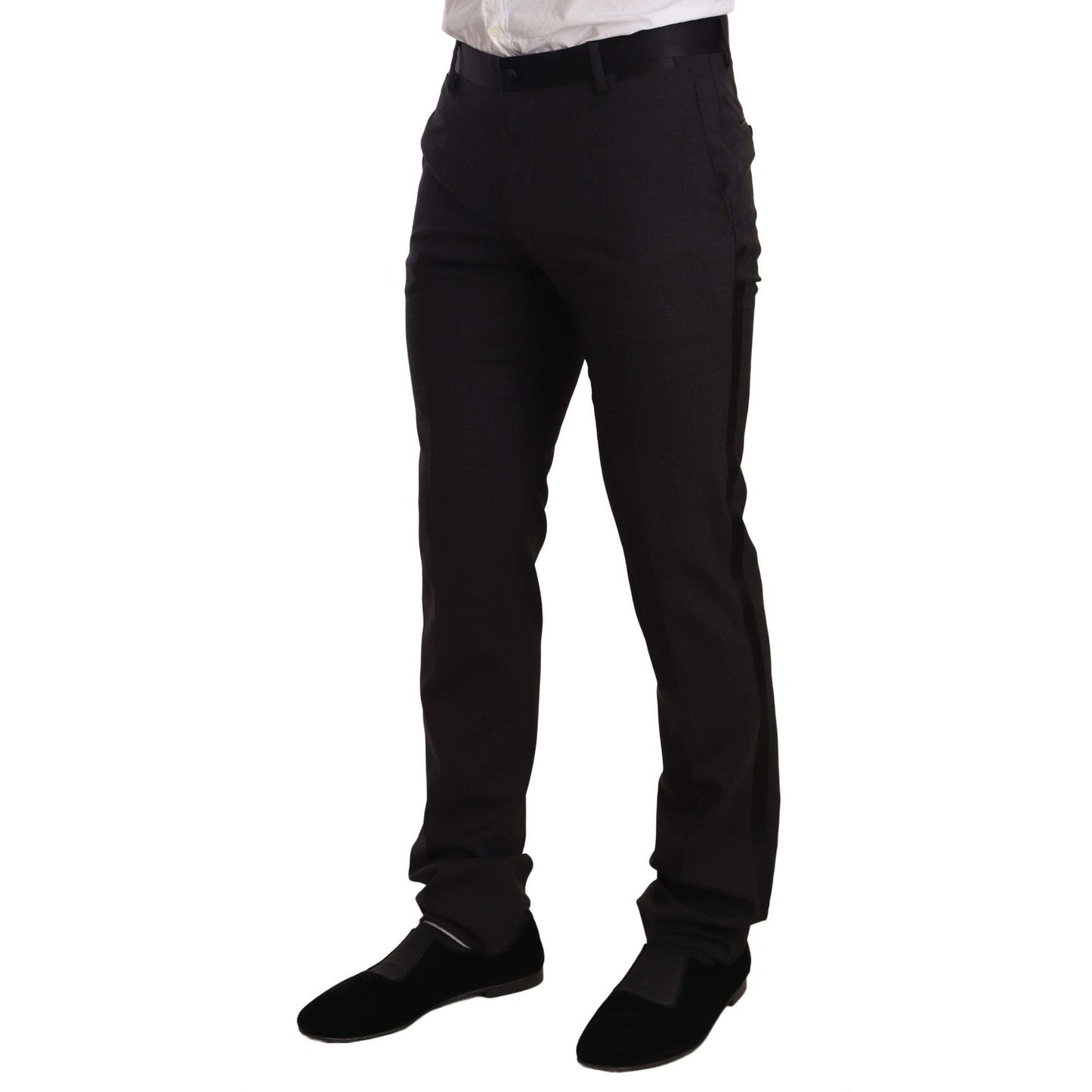 Dolce & Gabbana Elegant Two-Piece Velvet Suit in Blue Dolce & Gabbana Black