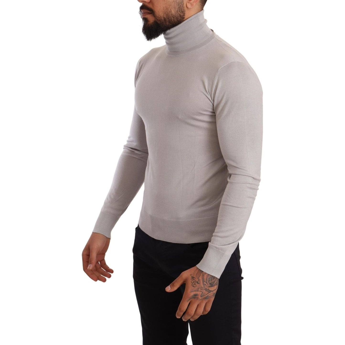 Dolce & Gabbana Gray Cashmere Turtleneck Pullover Sweater TSH6574 -46