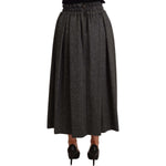 Dolce & Gabbana Gray Wool High Waist A-line PIECE Skirt PAN72105-40