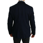 Dolce & Gabbana Blue Solid Cotton Silk Stretch Jacket Blazer JKT2553- 52