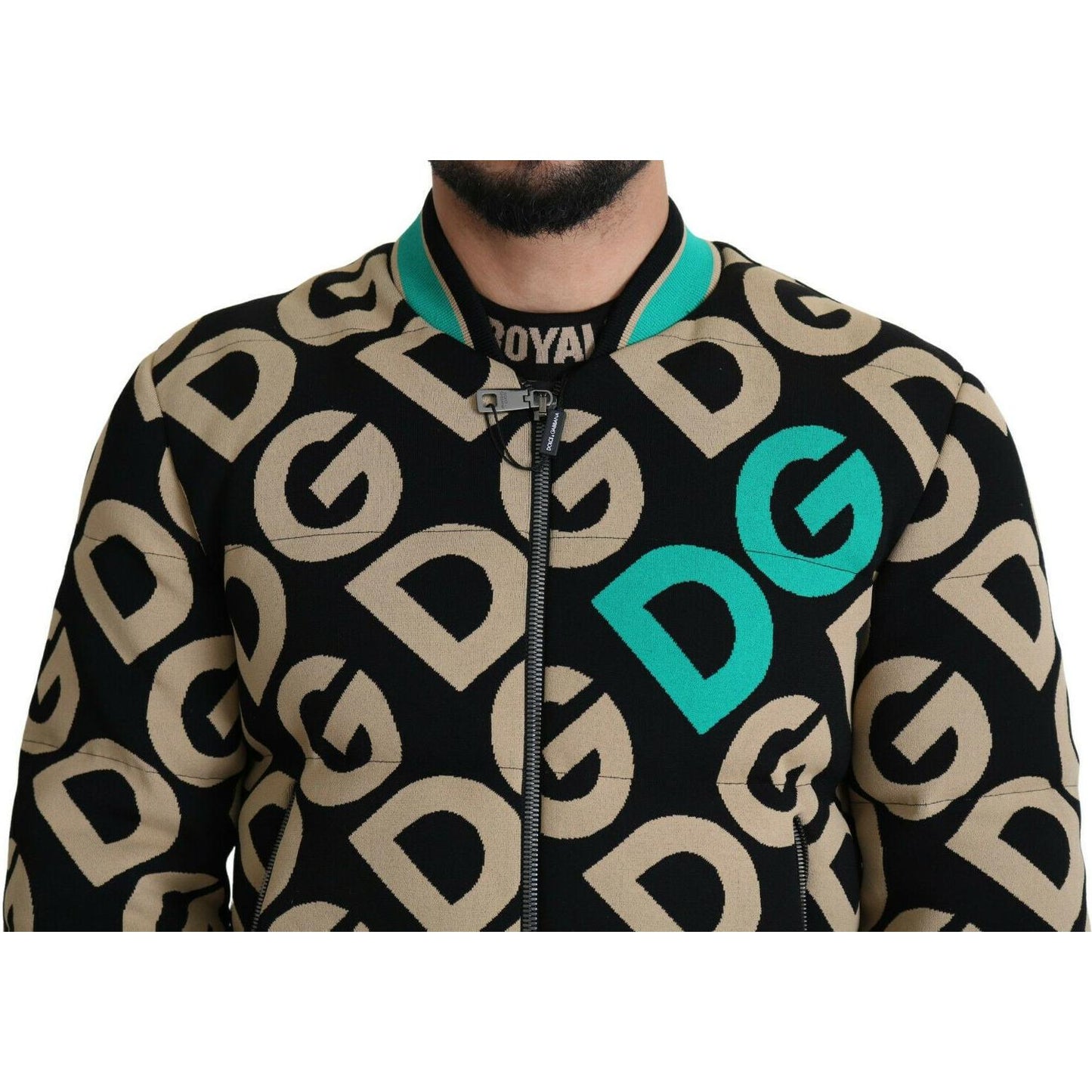 Dolce & Gabbana Iconic Printed Bomber Jacket – Exquisite Design Dolce & Gabbana Black