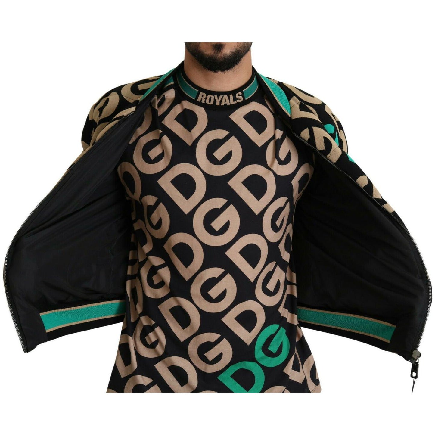 Dolce & Gabbana Iconic Printed Bomber Jacket – Exquisite Design Dolce & Gabbana Rosy Brown