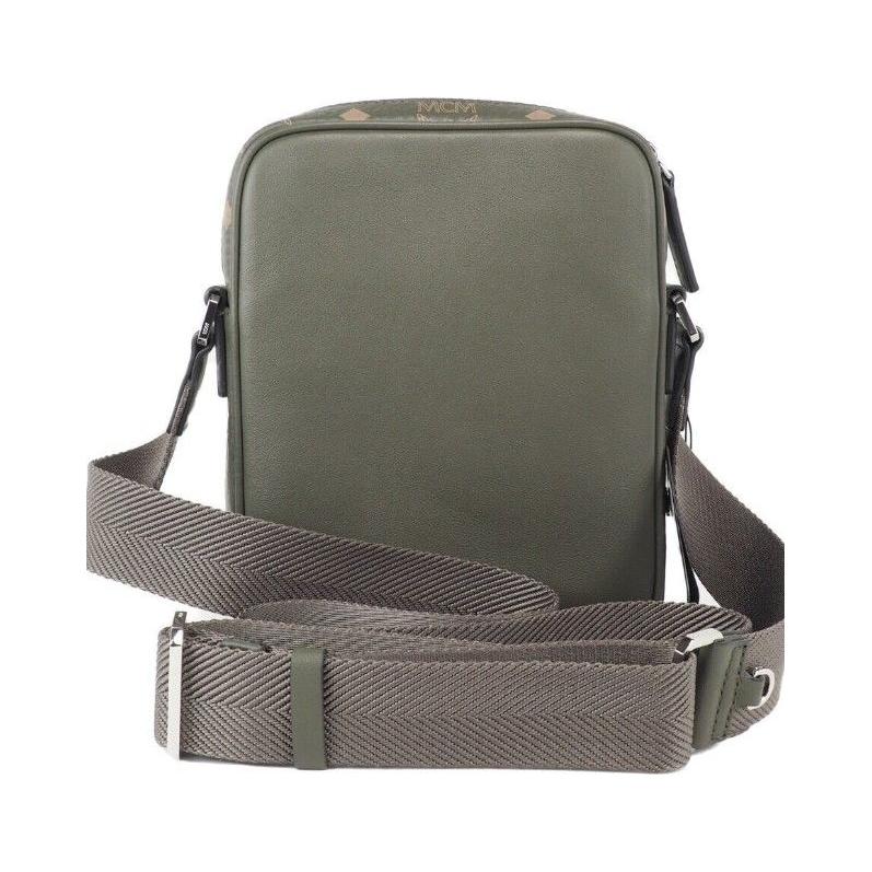 MCM Klassik Mini Sea Turtle Visetos Mixed Leather Multifunction Crossbody Bag Green