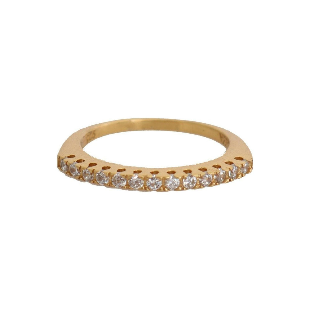 Nialaya Gold Authentic Womens Clear CZ Gold 925 Silver Ring Nr. 94- US5