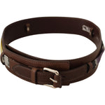 Costume National Brown Leather Silver Buckle Belt BEL61037 -80