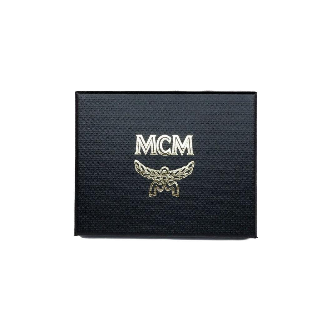 MCM Spectrum Diamond Mini Neon Yellow Visetos Leather Card Case Holder Wallet MCM Dark Slate Gray