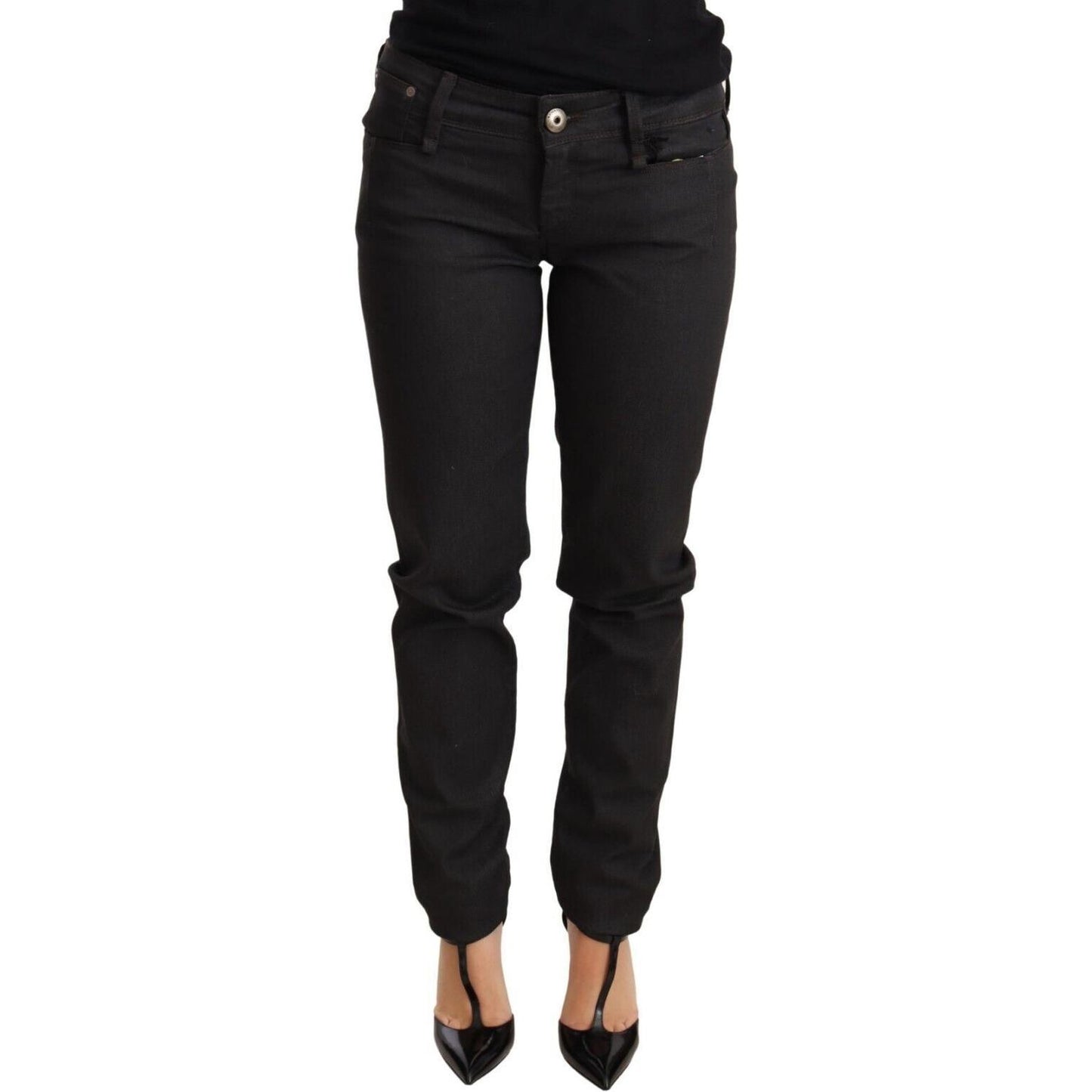 Ermanno Scervino Chic Black Low Waist Skinny Jeans Jeans & Pants Ermanno Scervino Black