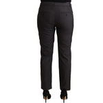 Dolce & Gabbana Black Striped Wool Tapered Trouser Pants PAN72362 - 44