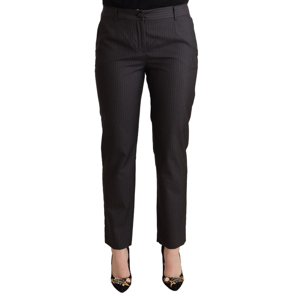 Dolce & Gabbana Black Striped Wool Tapered Trouser Pants PAN72362 - 44