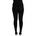 Dolce & Gabbana Black Cashmere Stretch Waist Tights Pants PAN71083 - 36