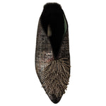 Paola D'Arcano Gold Jacquard Leather Embellished Slip On Shoes LA9437 - 36