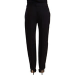 Dolce & Gabbana Black Mid Waist Skinny Trouser Wool Pants PAN72309 - 40