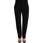 Dolce & Gabbana Black Mid Waist Skinny Trouser Wool Pants PAN72309 - 40