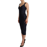 Dolce & Gabbana Dark Blue Cotton Denim Sheath Midi Dress DR28255 - 38