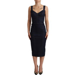 Dolce & Gabbana Dark Blue Cotton Denim Sheath Midi Dress DR28255 - 38