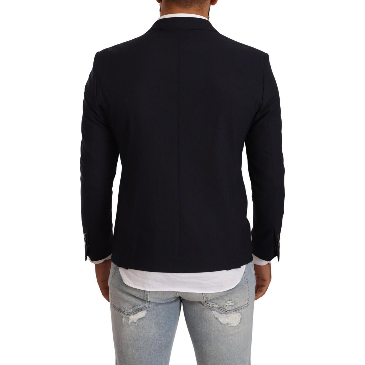 Domenico Tagliente Elegant Single Breasted Black Jacket Domenico Tagliente Black