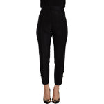 Dsquared² Black Wool High Waist Skinny Women Pants PAN72584 - 40
