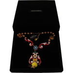 Dolce & Gabbana Gold Brass Carretto Sicily Statement Crystal Chain Necklace SMY100839