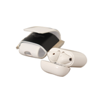 Dolce & Gabbana White Black Leather Strap Silver Metal Logo Airpods Case VAS130140