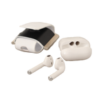 Dolce & Gabbana White Black Leather Strap Silver Metal Logo Airpods Case VAS130140