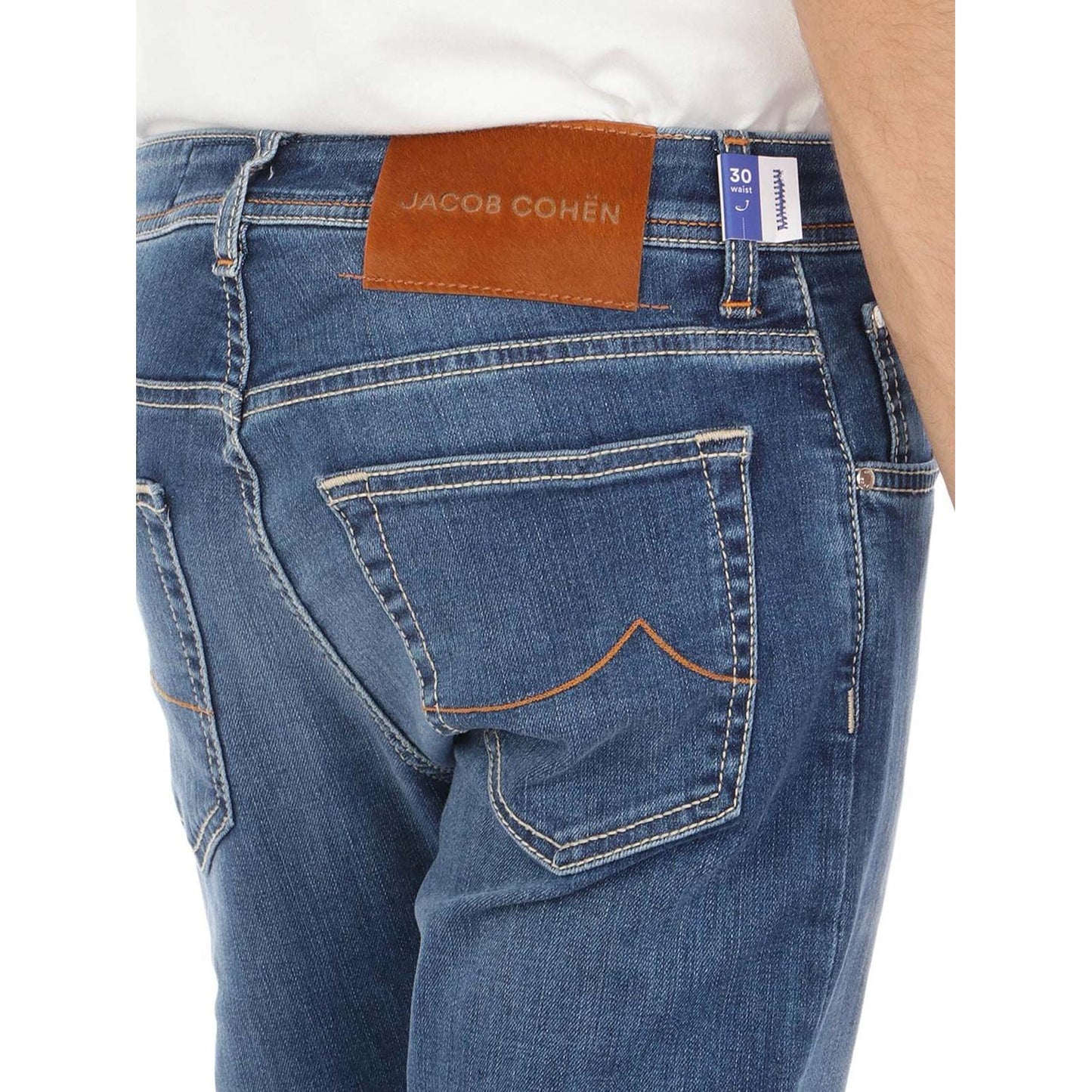 Jacob Cohen Blue Cotton Slim Men Jeans Jacob Cohen Dark Slate Blue