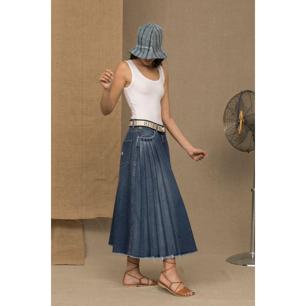 Don The Fuller Blue Cotton Women Skirt Jeans & Pants Don The Fuller Dim Gray
