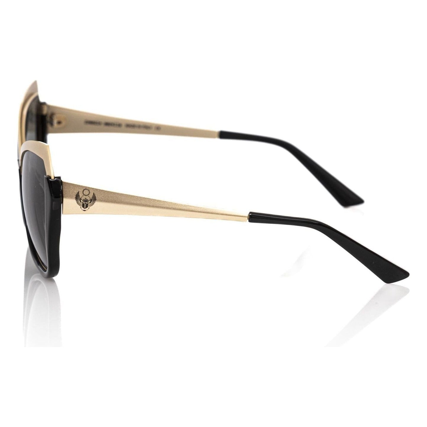 Frankie Morello Black Acetate Women Sunglasses Frankie Morello Light Gray