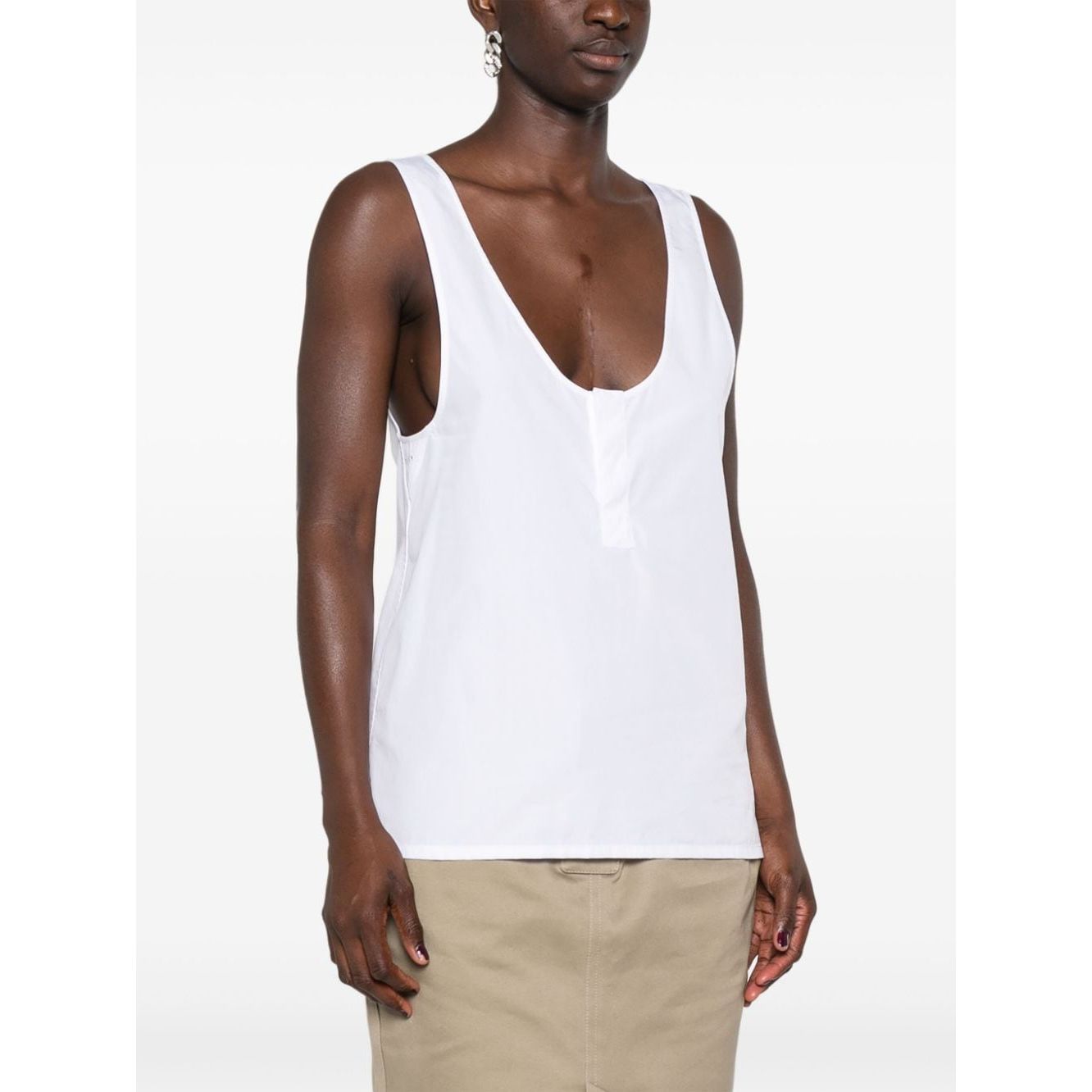 Saint Laurent Top White Topwear Saint Laurent Dark Olive Green