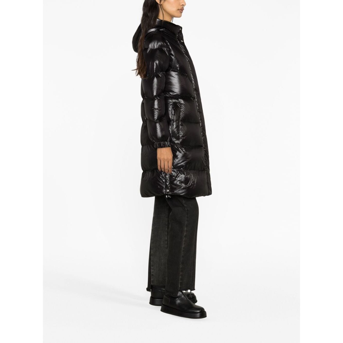 Woolrich quilted raincoat with logo patch Jackets Woolrich Black