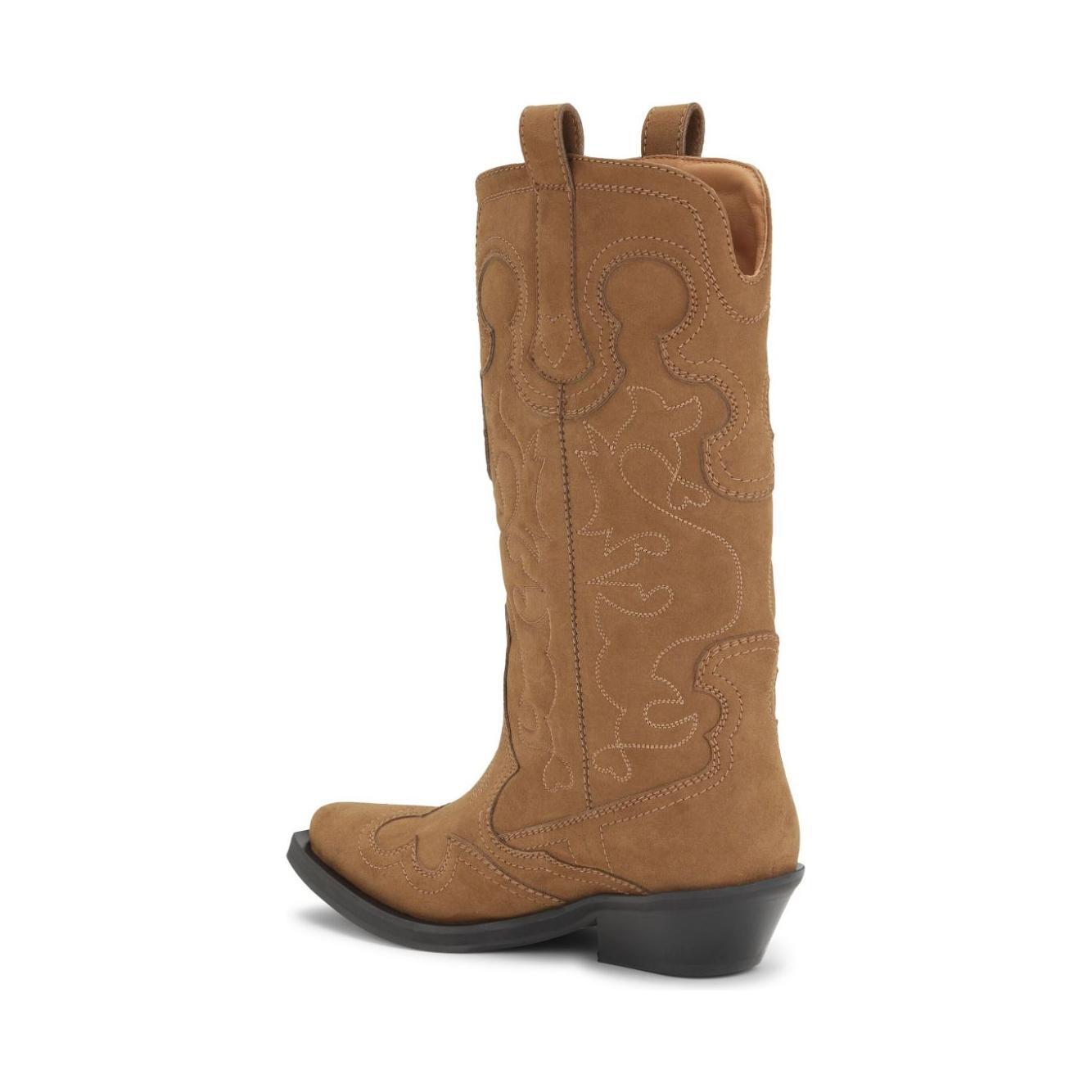 GANNI Boots Leather Brown Boots