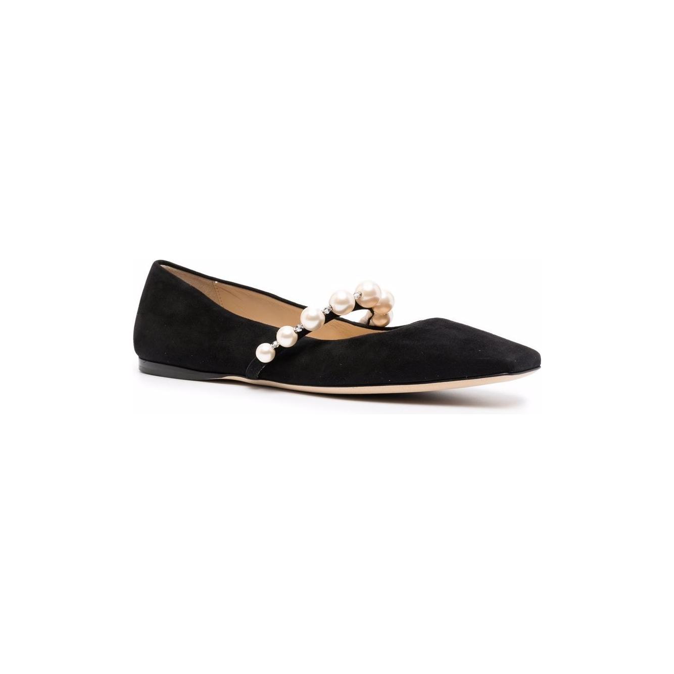 Jimmy Choo Square Toe Ballet Flats Ade Flat Shoes Jimmy Choo Black