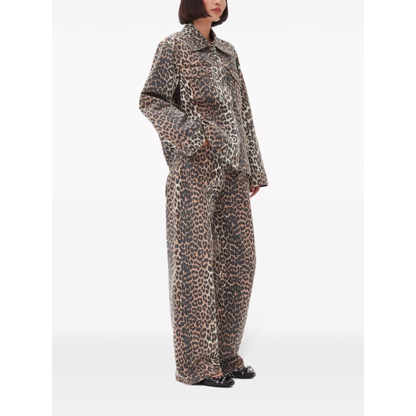 GANNI Coats Brown Jackets Ganni White Smoke