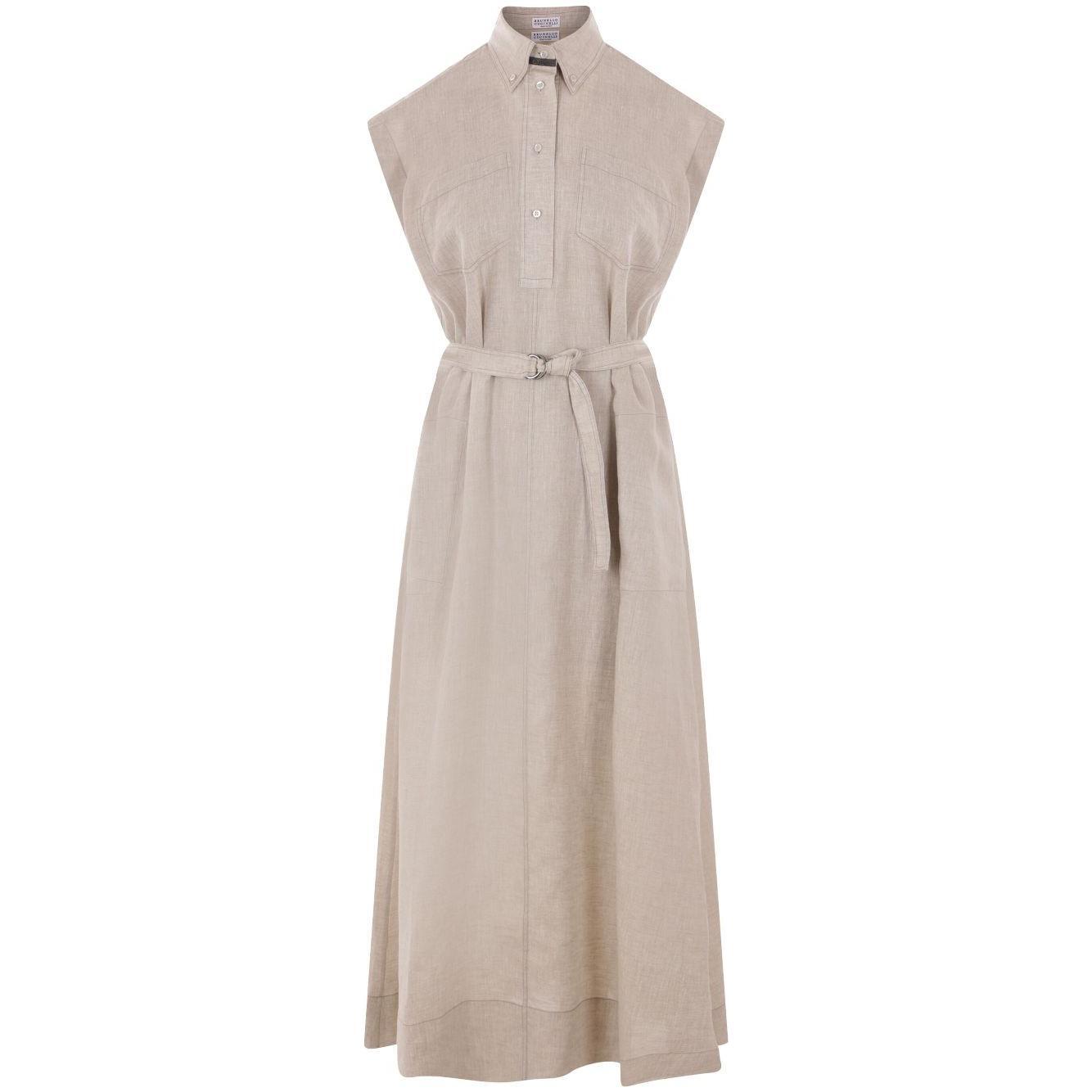 Brunello Cucinelli long linen dress MM633AHA92C200-P25
