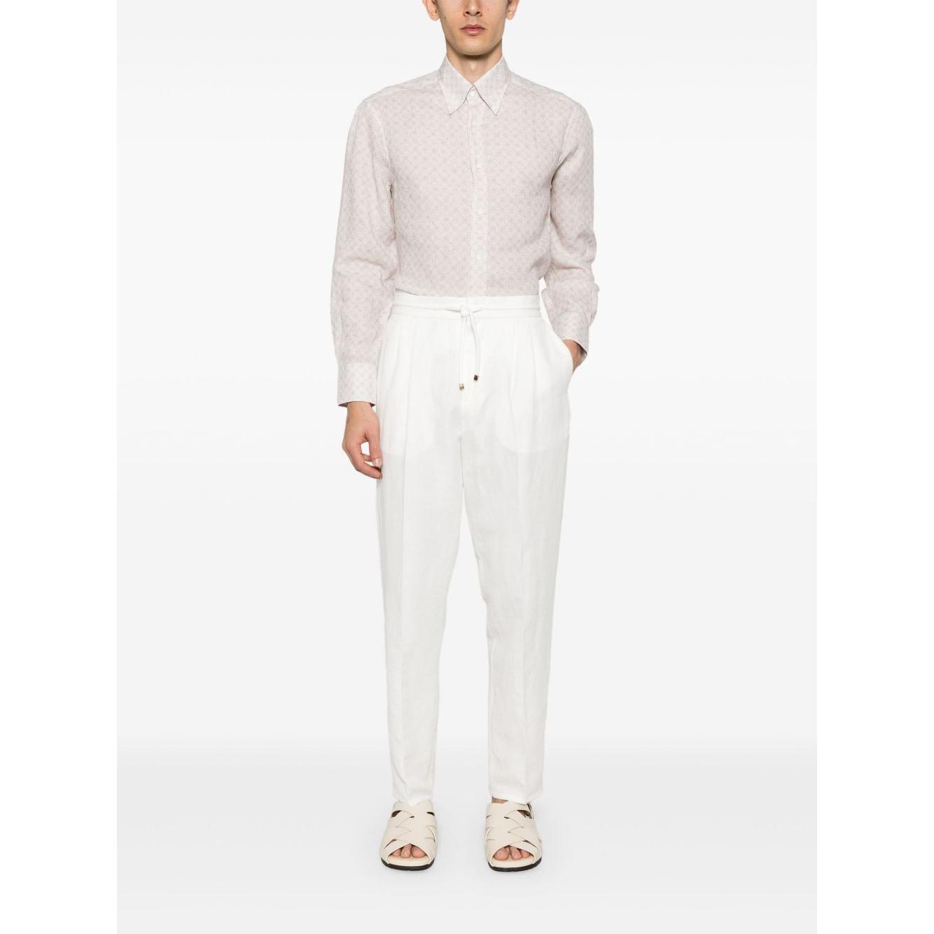 Brunello Cucinelli linen blend drawstring trousers MH255E1710C1900-P25
