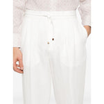 Brunello Cucinelli linen blend drawstring trousers MH255E1710C1900-P25