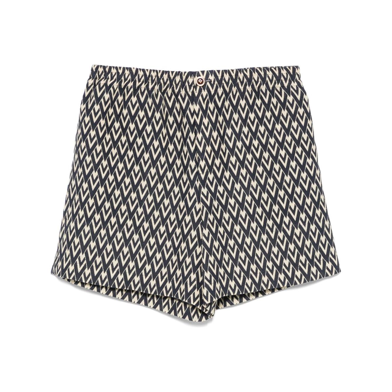 Valentino Geometric Print Shorts Short trousers Valentino Light Gray
