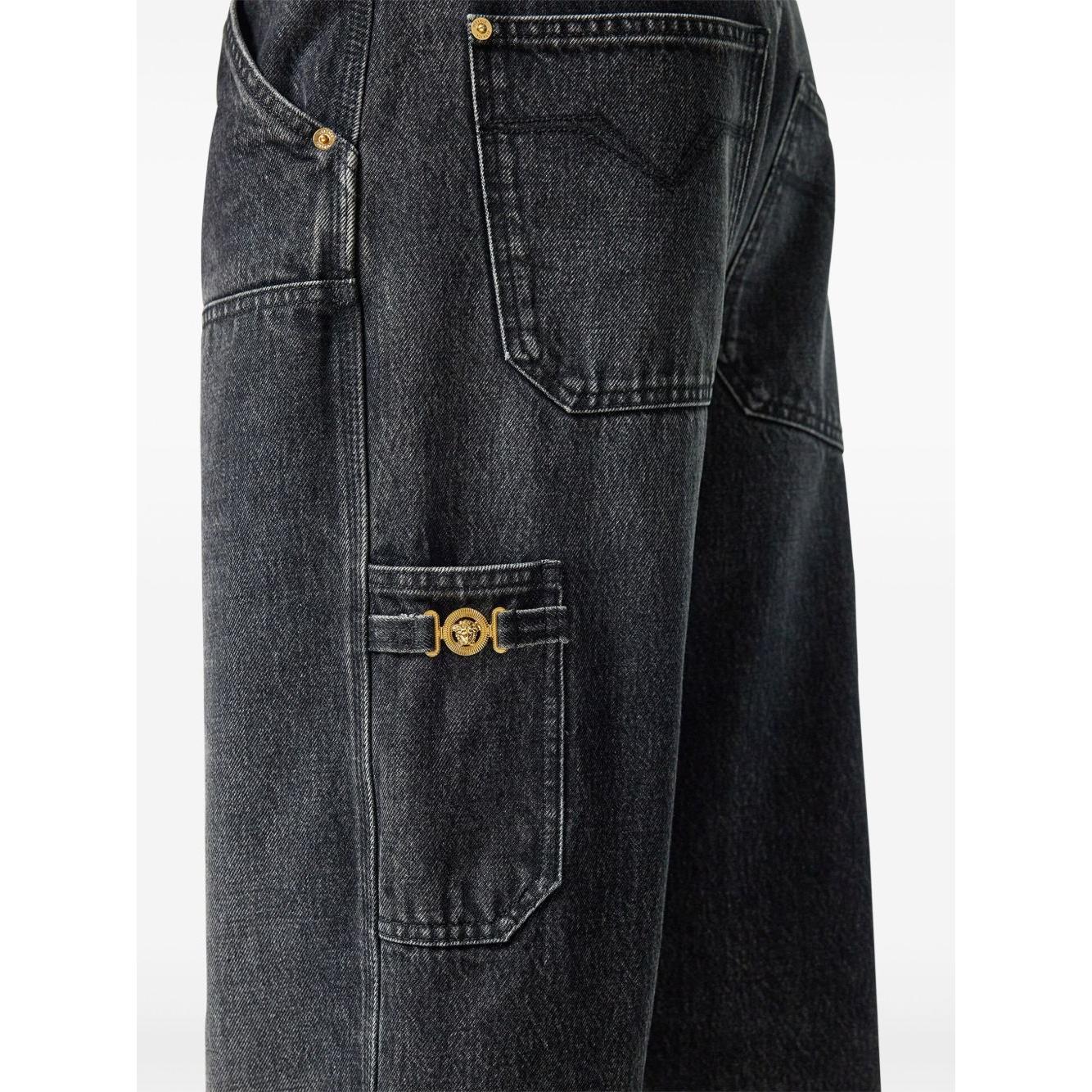 Versace Carpenter Jeans in Black Jeans Versace White Smoke