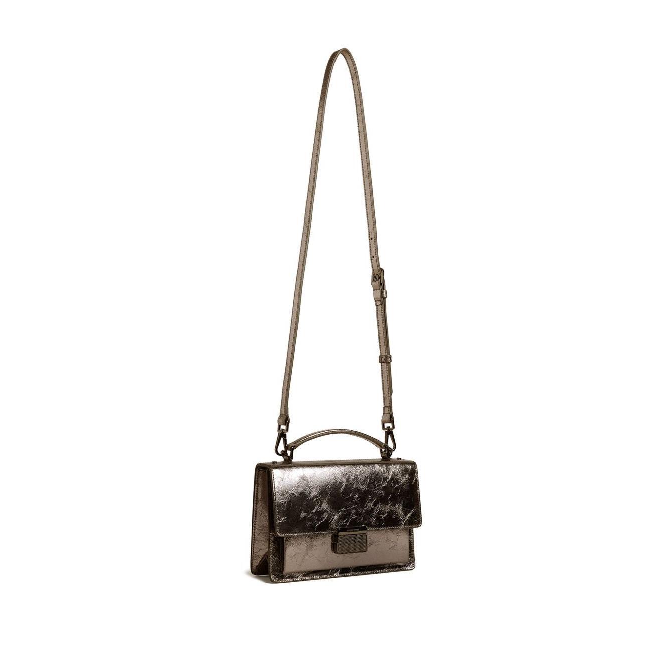 Golden Goose Venezia Bag in anthracite grey laminated leather with black details GWA00467A00069870323-P25
