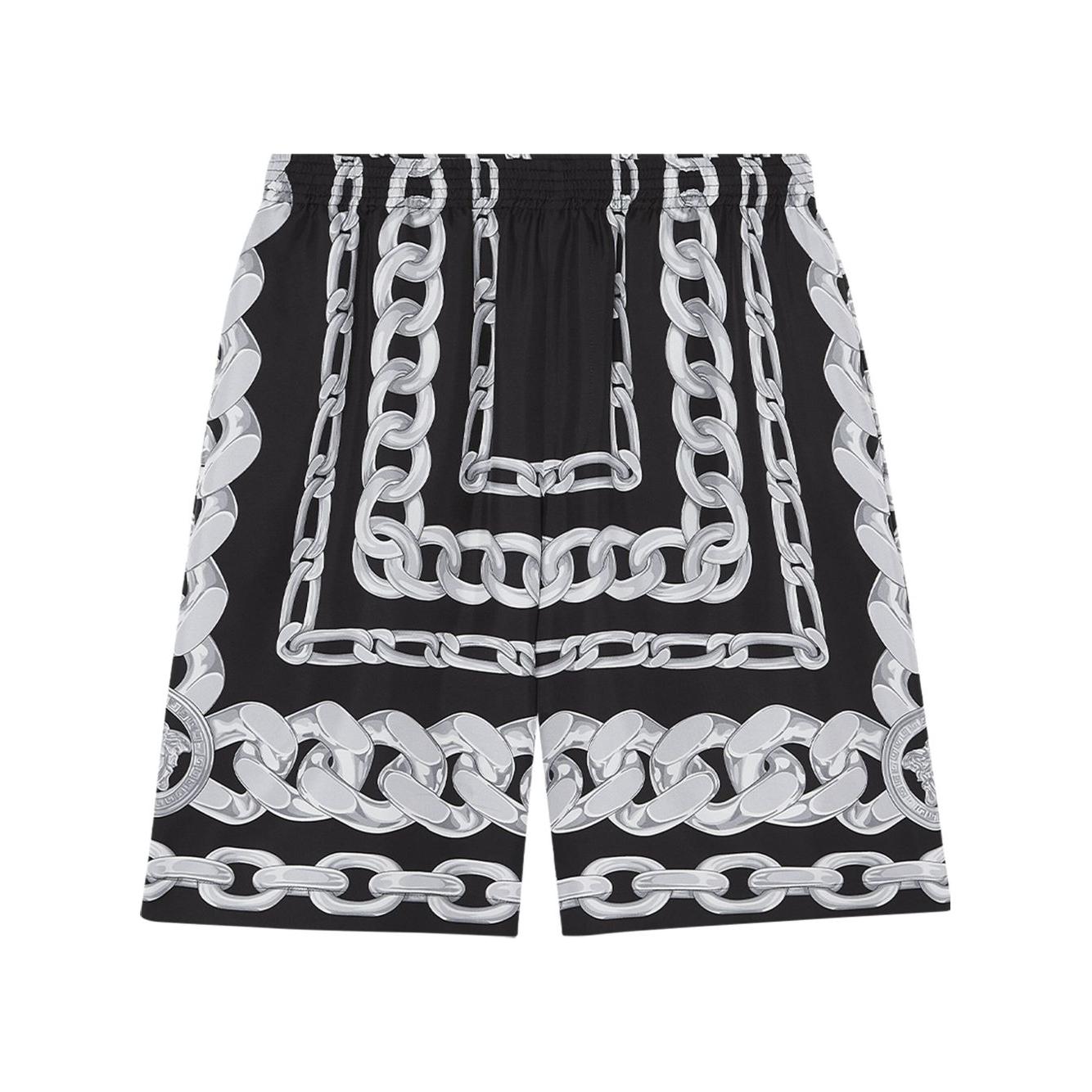 Versace Medusa Chains Silk Shorts Short trousers Versace Dark Slate Gray