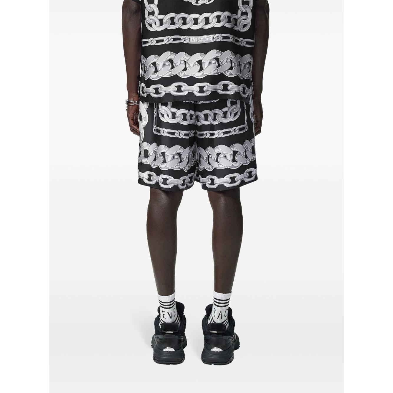 Versace Medusa Chains Silk Shorts Short trousers Versace Dark Slate Gray