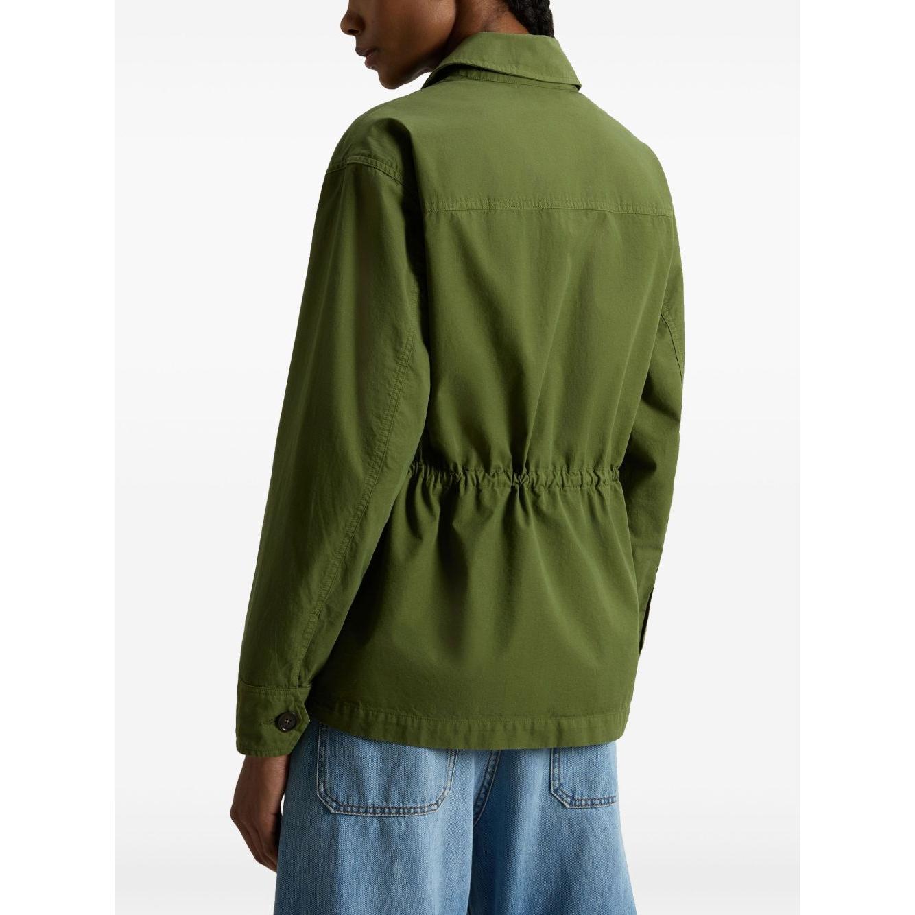 Woolrich Garment-Dyed Pure Cotton Overshirt green