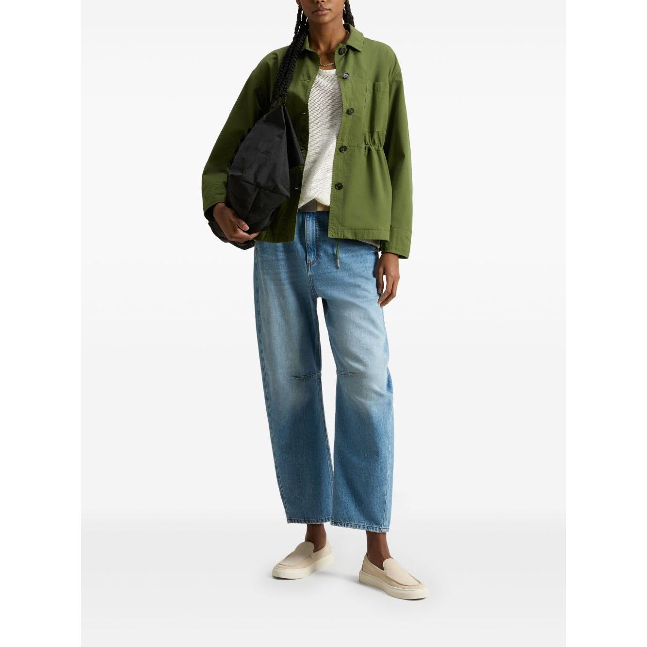 Woolrich Garment-Dyed Pure Cotton Overshirt green