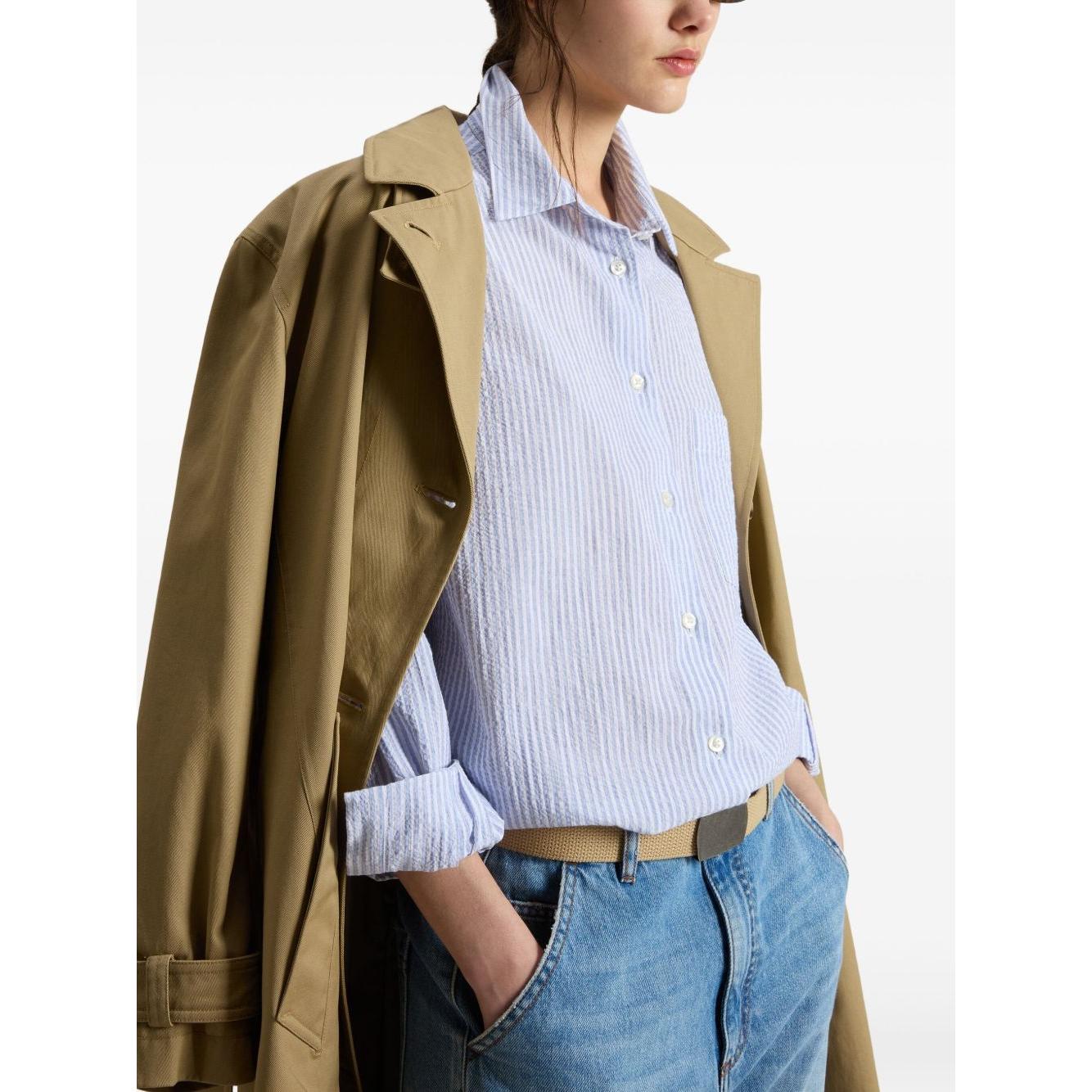 Woolrich Blue stripe cotton shirt Shirts Woolrich Dark Slate Gray