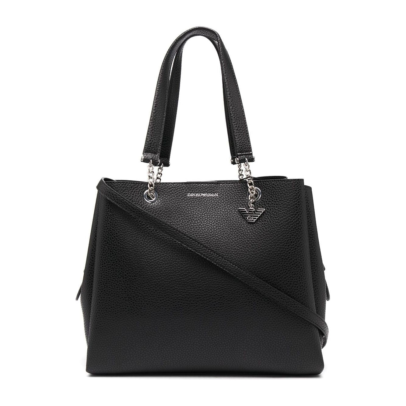 Emporio Armani pebbled-effect logo-plaque tote bag