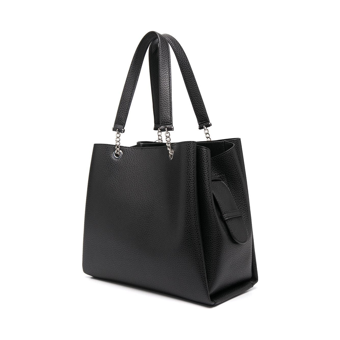 Emporio Armani pebbled-effect logo-plaque tote bag