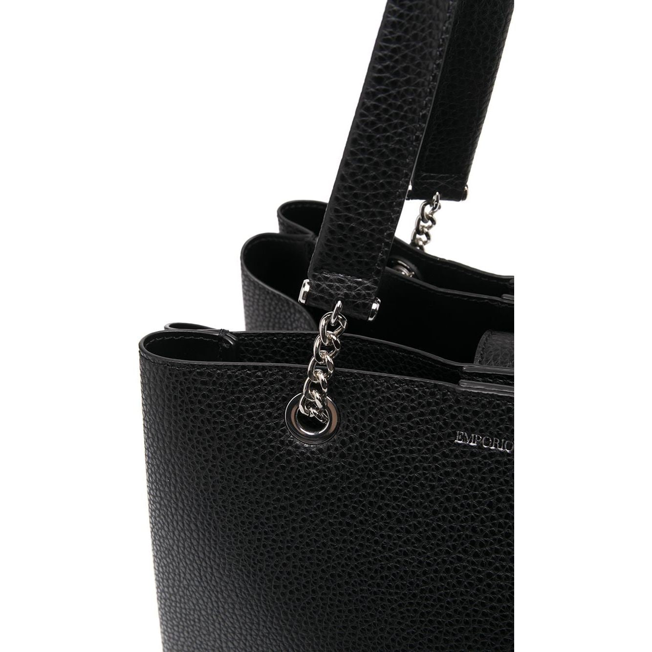 Emporio Armani pebbled-effect logo-plaque tote bag